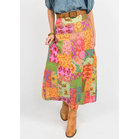 NEW IVY JANE patchwork skirt in multi